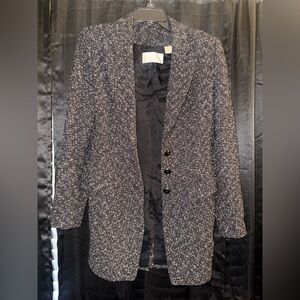 Women's Black Tweed Blazer by Dana Buchman